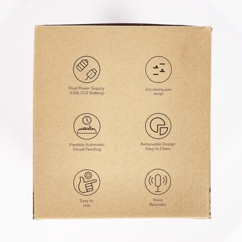 Automatic Cat Feeder Dry Food: Cat Feeder with Timer - Pet Food Dispenser Button Control 1-6 Meals - 3L Auto Dog Bowl with Customize Feeding Schedule - 10s Voice Recorder - Contains Desiccant