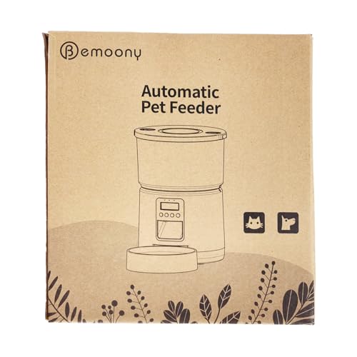 Automatic Cat Feeder Dry Food: Cat Feeder with Timer - Pet Food Dispenser Button Control 1-6 Meals - 3L Auto Dog Bowl with Customize Feeding Schedule - 10s Voice Recorder - Contains Desiccant