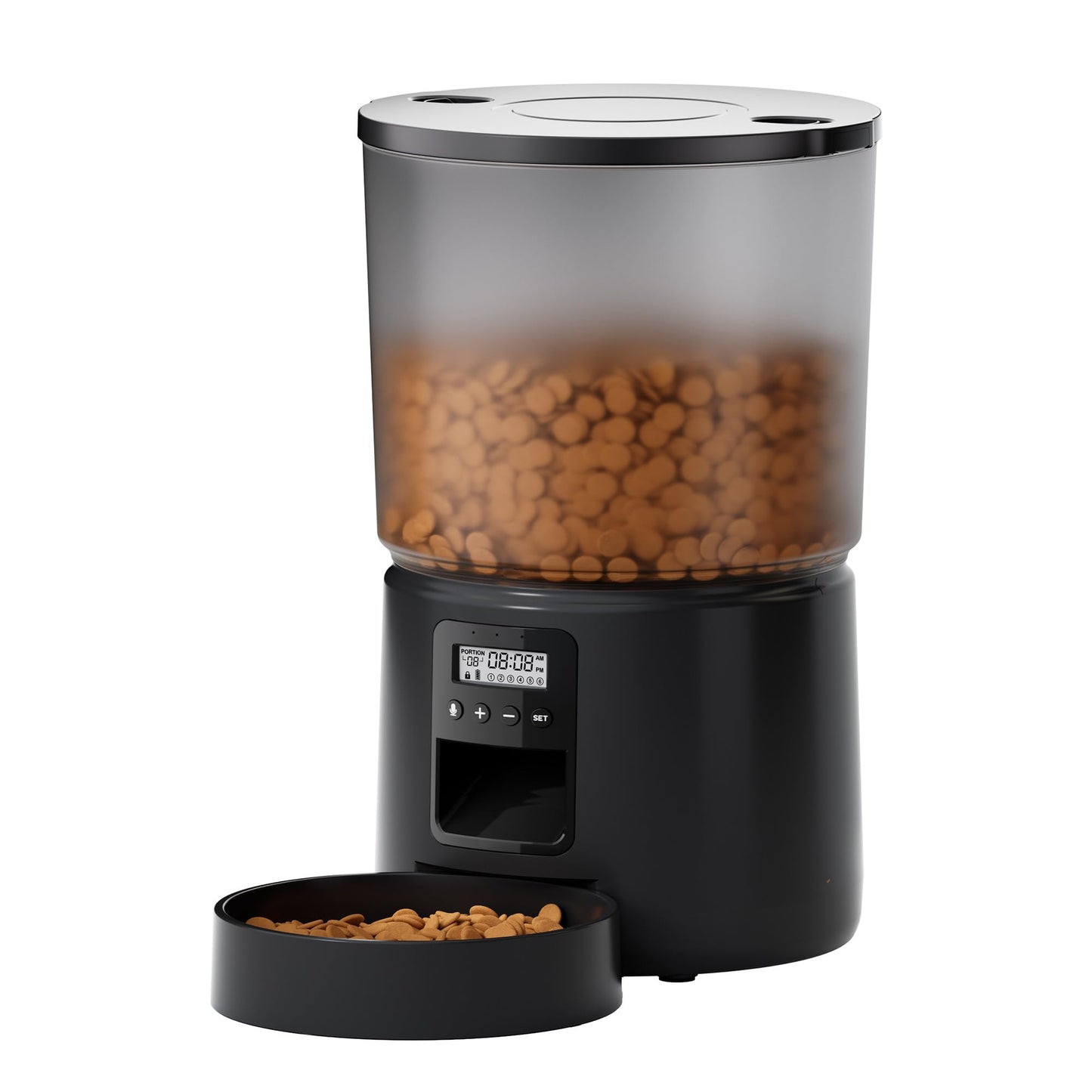 Automatic Cat Feeder Dry Food: Cat Feeder with Timer - Pet Food Dispenser Button Control 1-6 Meals - 3L Auto Dog Bowl with Customize Feeding Schedule - 10s Voice Recorder - Contains Desiccant