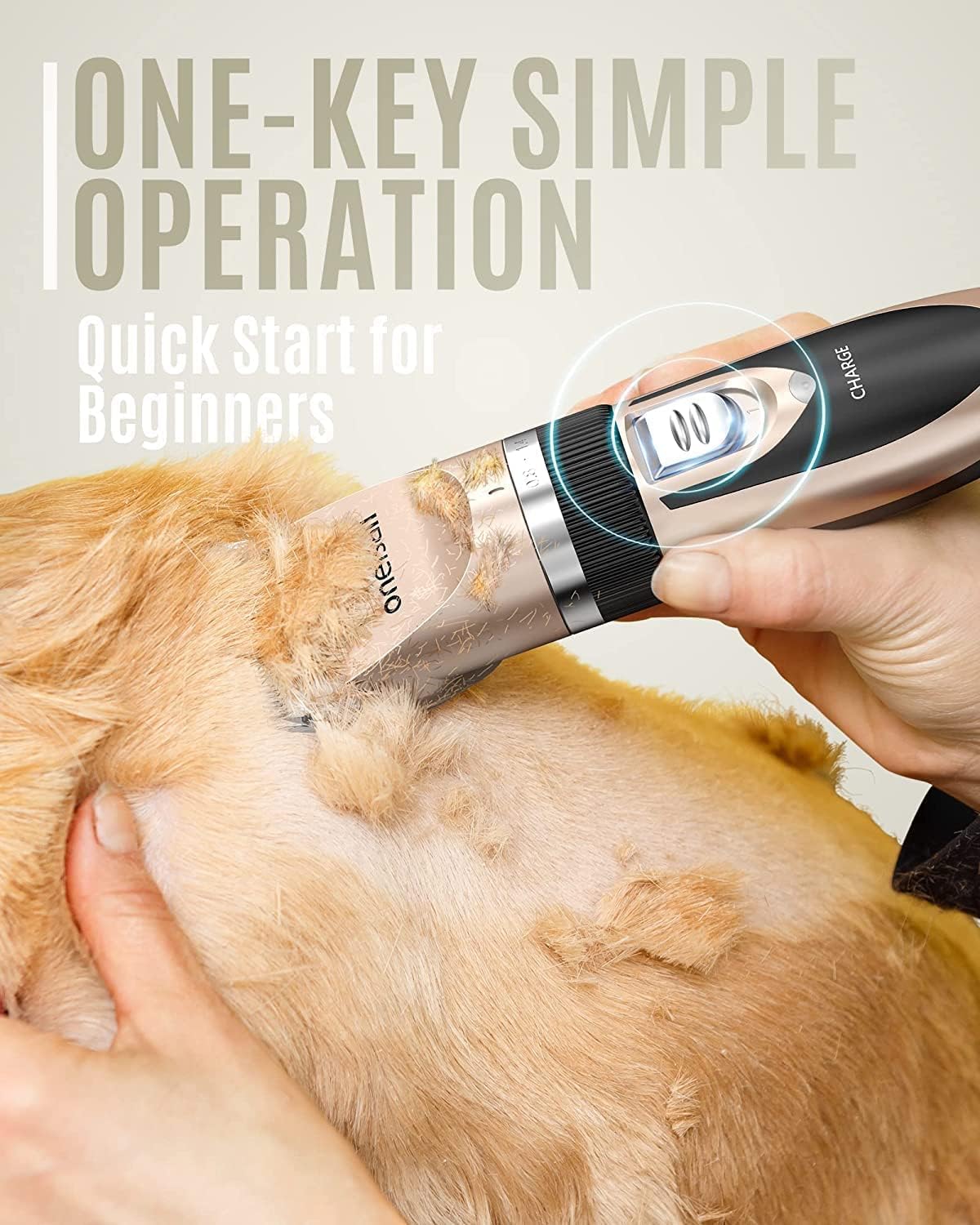 oneisall Dog Clippers Low Noise,Dog Grooming Clippers, Cordless Pet Grooming Kit Pet Shaver Trimmer for Dogs Cats