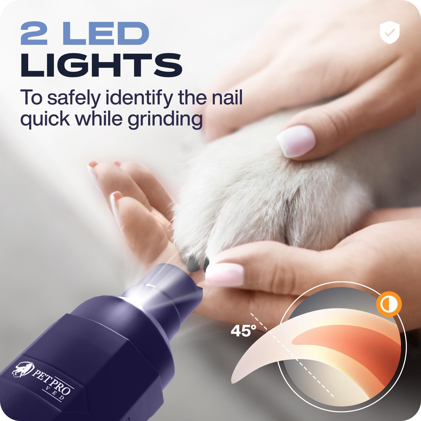 PETPROVED Dog Nail Grinders Silent Dog Claw Grinder Dog Nail Grinder for Dogs Claws Safe Dog Nail Trimmer Electric Pet Nail Grinder for Dogs Nail File