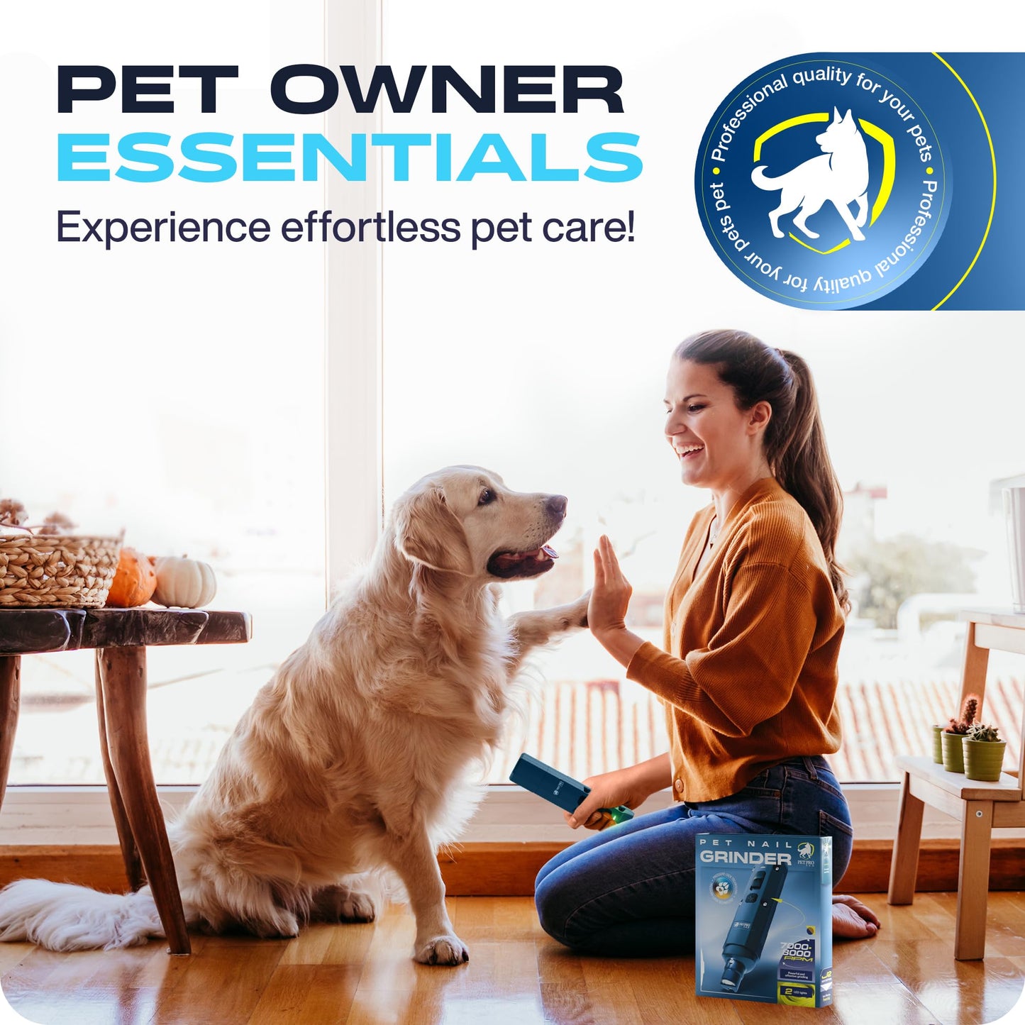 PETPROVED Dog Nail Grinders Silent Dog Claw Grinder Dog Nail Grinder for Dogs Claws Safe Dog Nail Trimmer Electric Pet Nail Grinder for Dogs Nail File