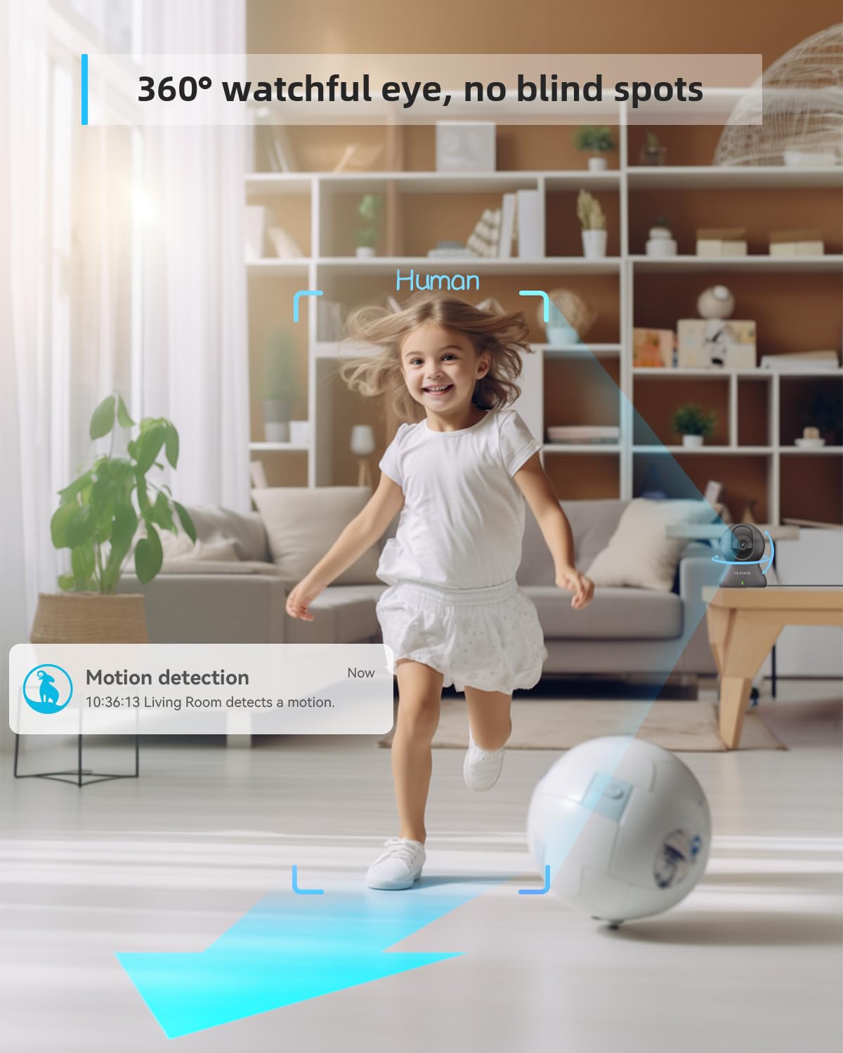 blurams Pet Camera 2K, Indoor Cameras, Dog Camera, 360° Home Security Cameras, Color Night Vision, Motion Tracking, 2-Way Talk, Cloud&SD, APP Control, Works with Alexa
