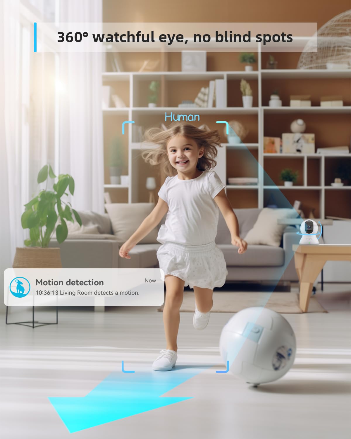 blurams Pet Camera 2K, Indoor Cameras, Dog Camera, 360° Home Security Cameras, Color Night Vision, Motion Tracking, 2-Way Talk, Cloud&SD, APP Control, Works with Alexa