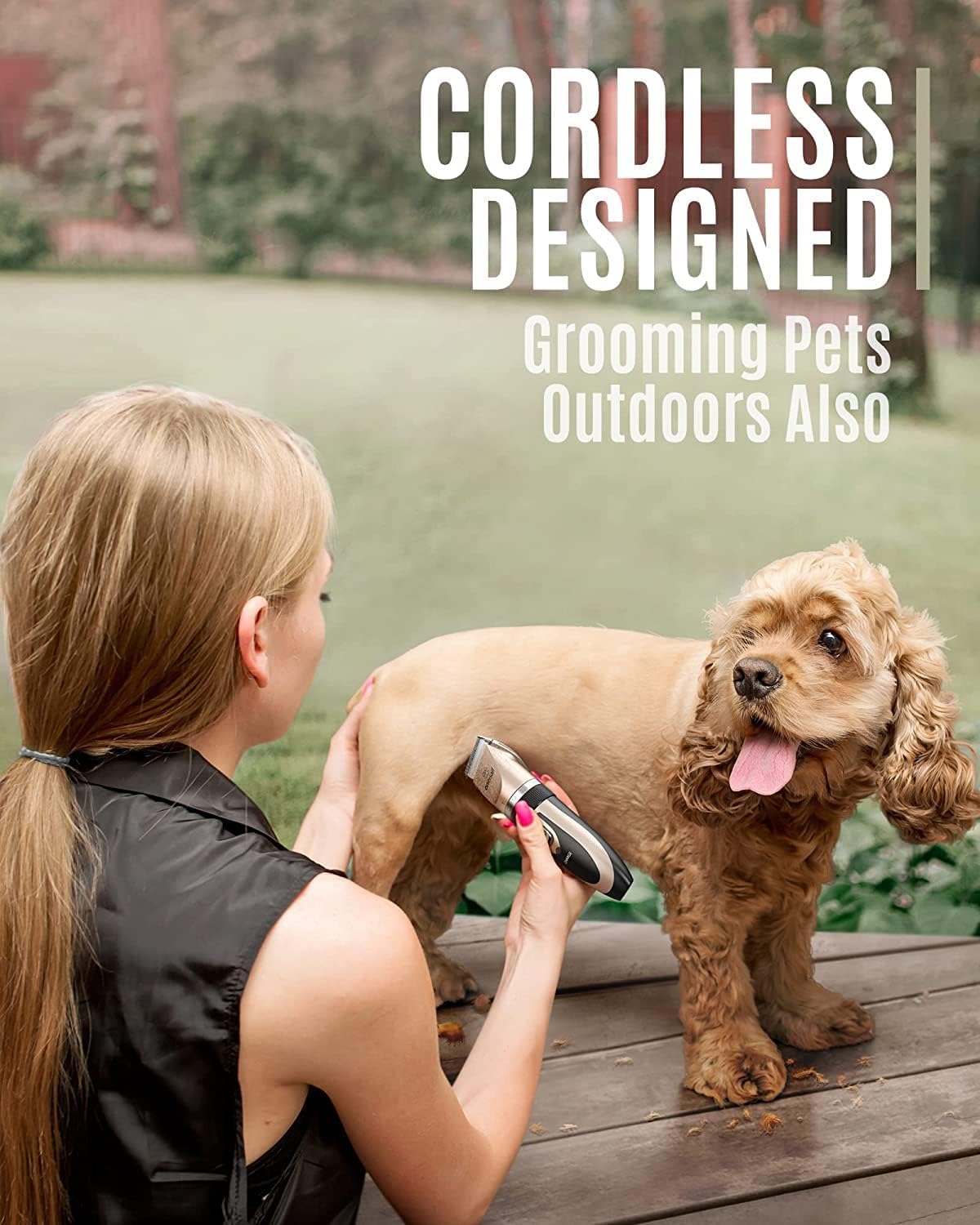 oneisall Dog Clippers Low Noise,Dog Grooming Clippers, Cordless Pet Grooming Kit Pet Shaver Trimmer for Dogs Cats