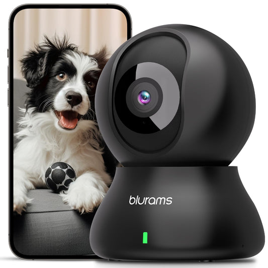 blurams Pet Camera 2K, Indoor Cameras, Dog Camera, 360° Home Security Cameras, Color Night Vision, Motion Tracking, 2-Way Talk, Cloud&SD, APP Control, Works with Alexa