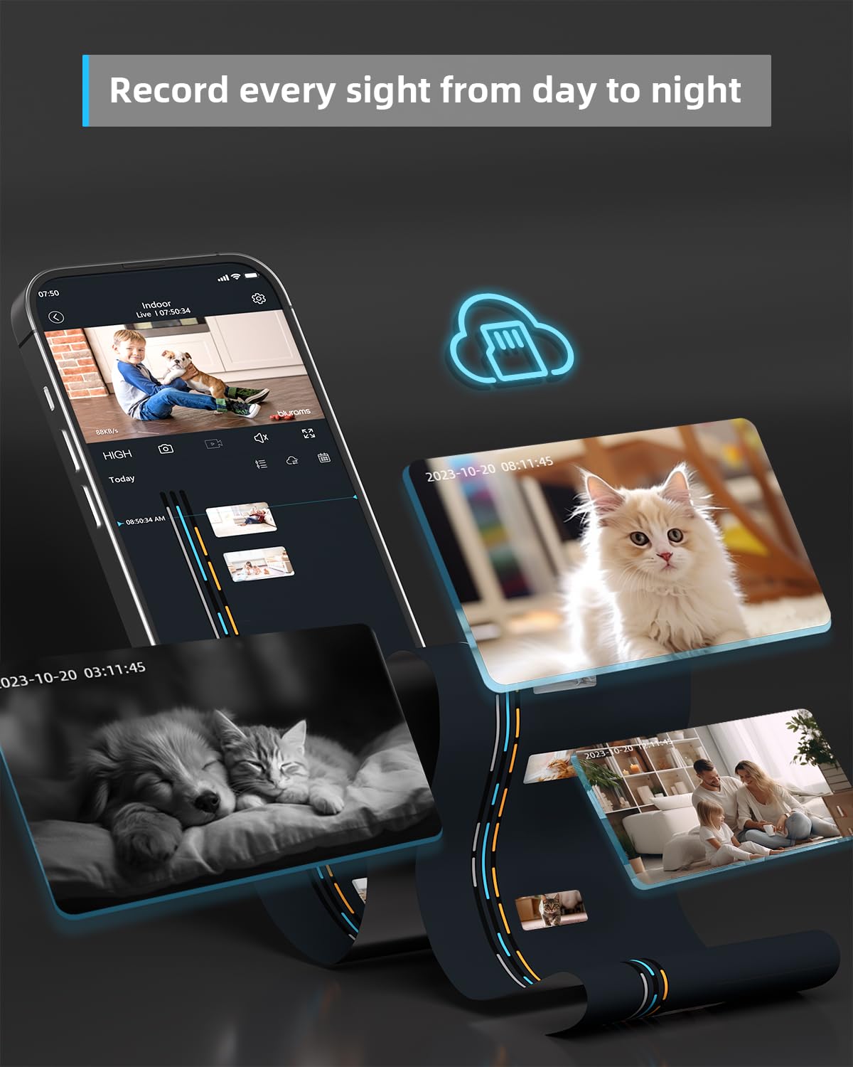 blurams Pet Camera 2K, Indoor Cameras, Dog Camera, 360° Home Security Cameras, Color Night Vision, Motion Tracking, 2-Way Talk, Cloud&SD, APP Control, Works with Alexa